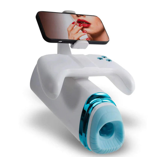 Game M100  Heating Thrusting Vibrating Penis Stroker With Handles And Phone Holder