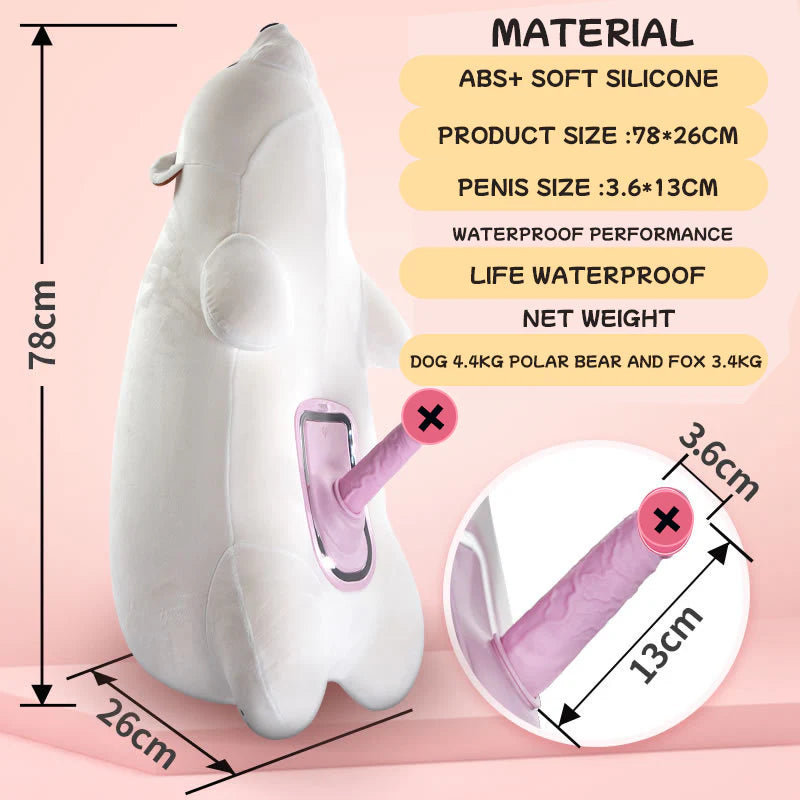 Discreet Polar Bear Pillow Remote Control Sex Machine