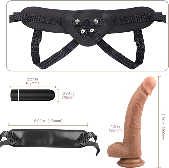 Realistic Strap On Dildo with Bullet Vibrator - Anxiety Toys For Men Anxiety Toys For Men Anxiety Toys For Men Sex Toys