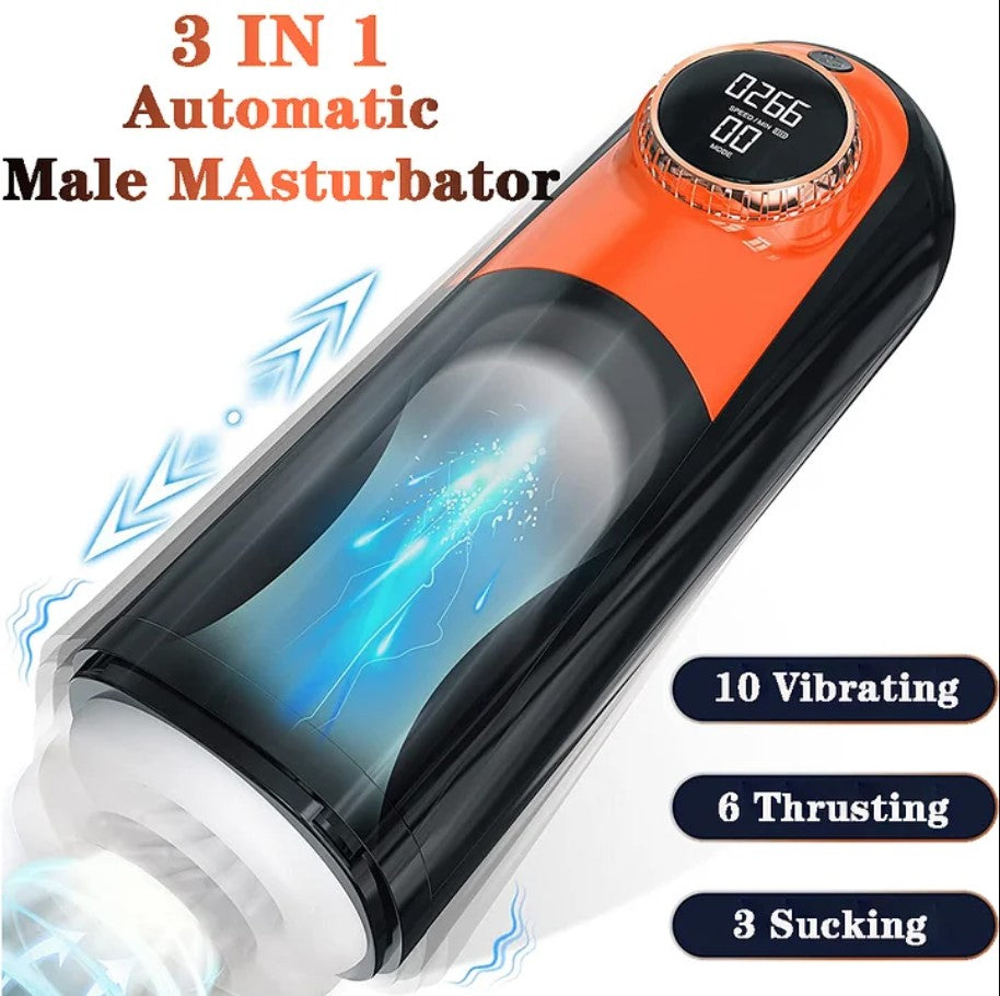 3 In 1 Thrusting Sucking Vibration Automatic Masturbator - Anxiety Toys For Men Anxiety Toys For Men Anxiety Toys For Men