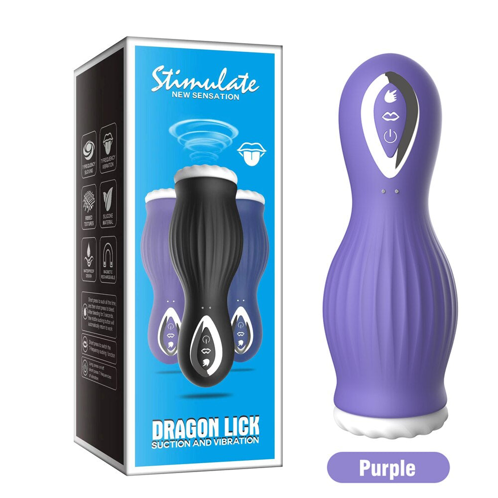 Dragon Suction Trainer Male Cup Ⅱ For Men - Anxiety Toys For Men Anxiety Toys For Men Purple (Tongue Lick) Anxiety Toys For Men Sex Toys