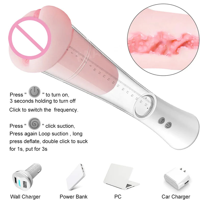 Male Masturbation Cup Penis Extender Vacuum Pump - Anxiety Toys For Men Anxiety Toys For Men Anxiety Toys For Men Sex Toys